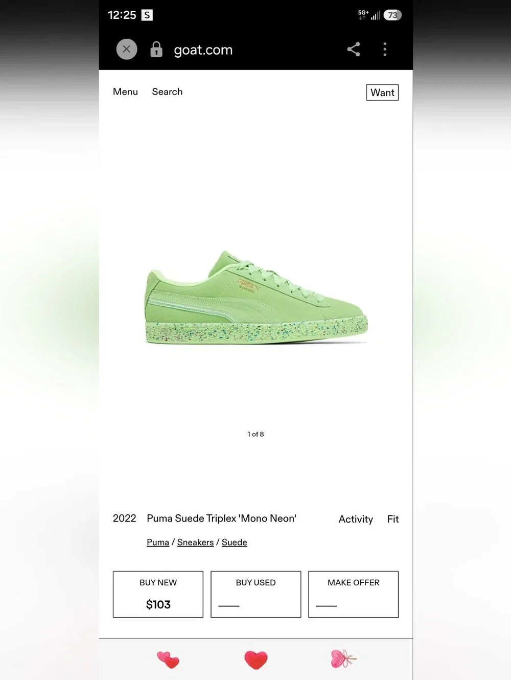2022 Puma Suede Triplex 'Mono Neon' Mens sneakers size 12 New In Box